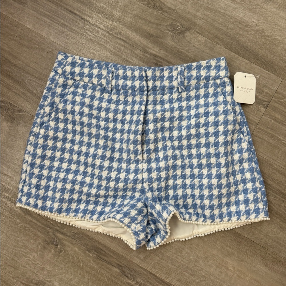 Altar'd State High Waist Houndstooth shorts